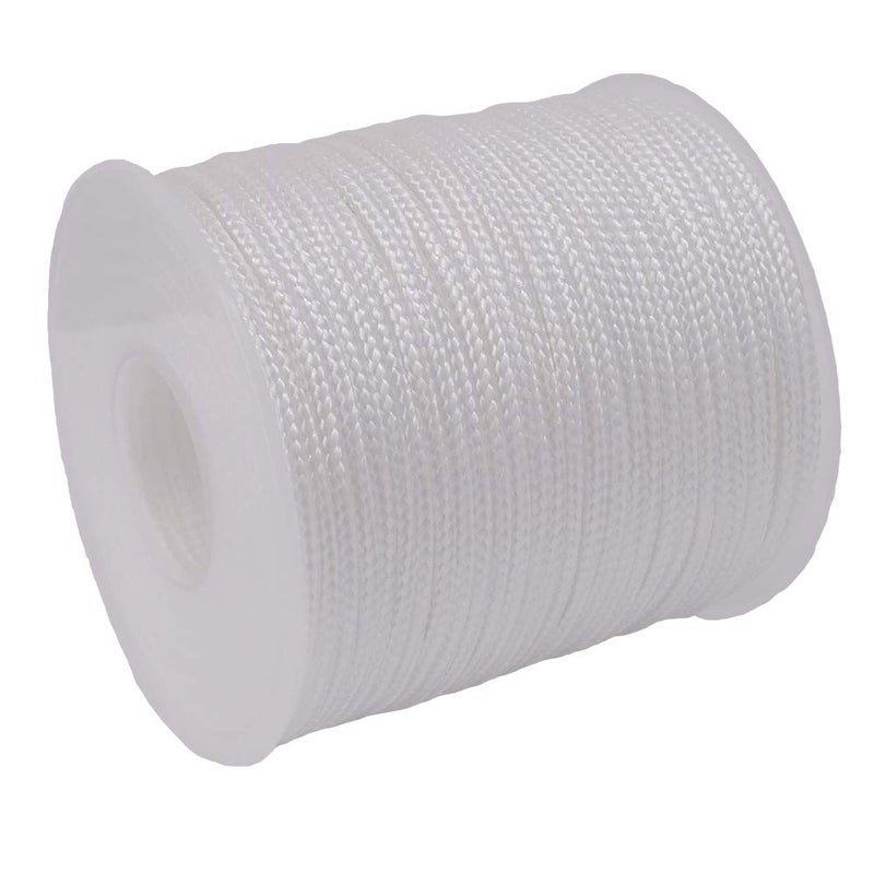 Y-Axis Roll of 60 Yards 2.0mm White Braided Nylon Lift Shade Cord with 6 Pack White Wood Cord Knobs + Soft Tape - Image 2